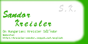 sandor kreisler business card